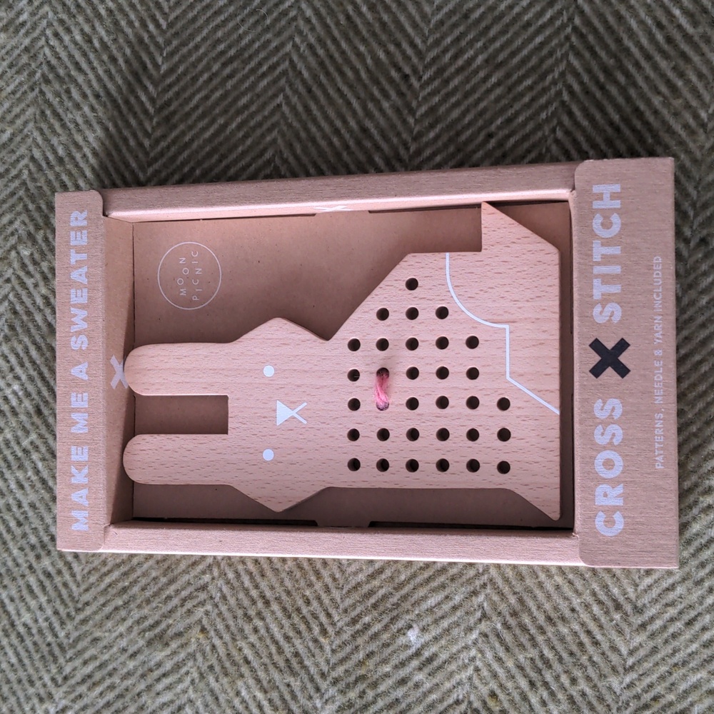 Beginner Bunny Cross-stitch Kit Rabbit By Moon Picnic, Beachwood Bunny Age 4+